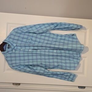 Men's Blue Plaid Button Down, XL